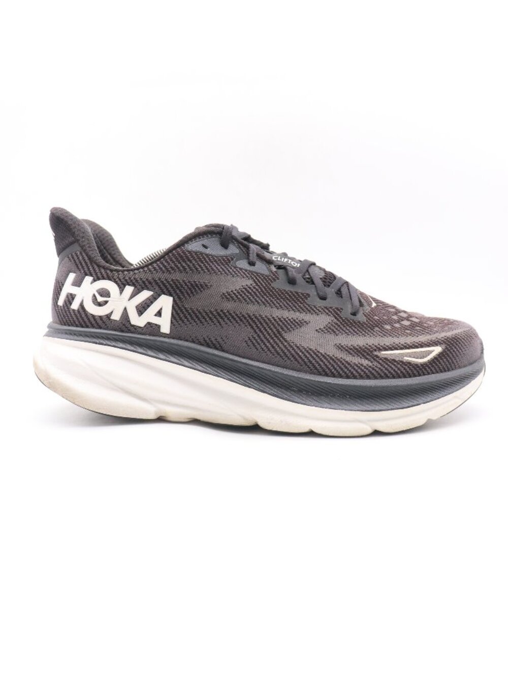 Hoka One One Clifton 9 Men's Size 13 D Black White Running Shoes 1127895 BWHT